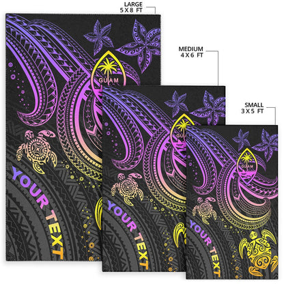 Guam Custom Personalised Area Rug - Pink Turtle