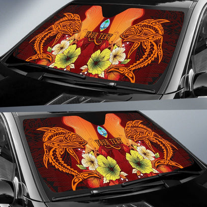 Guam Custom Personalised Auto Sun Shades - Tribal Tuna Fish
