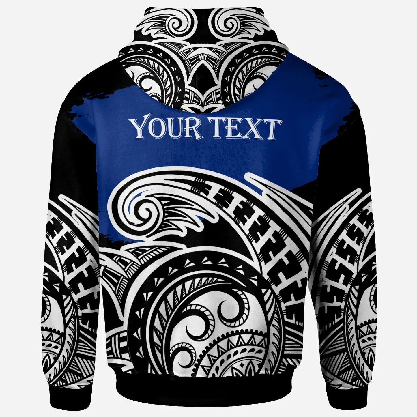 Guam - Custom Personalised Hoodie -   Ethnic Style With Round Black White Pattern