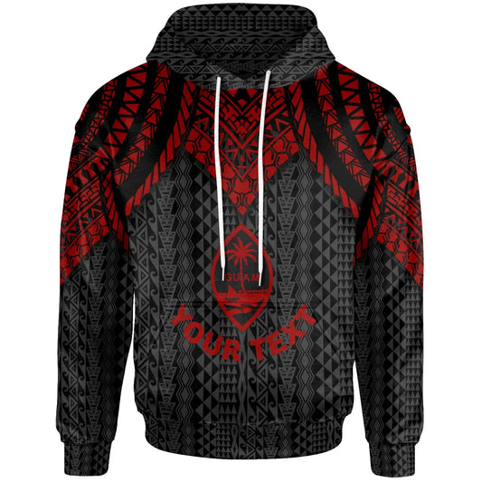 Guam Custom Personalised Hoodie - Polynesian Armor Style Red