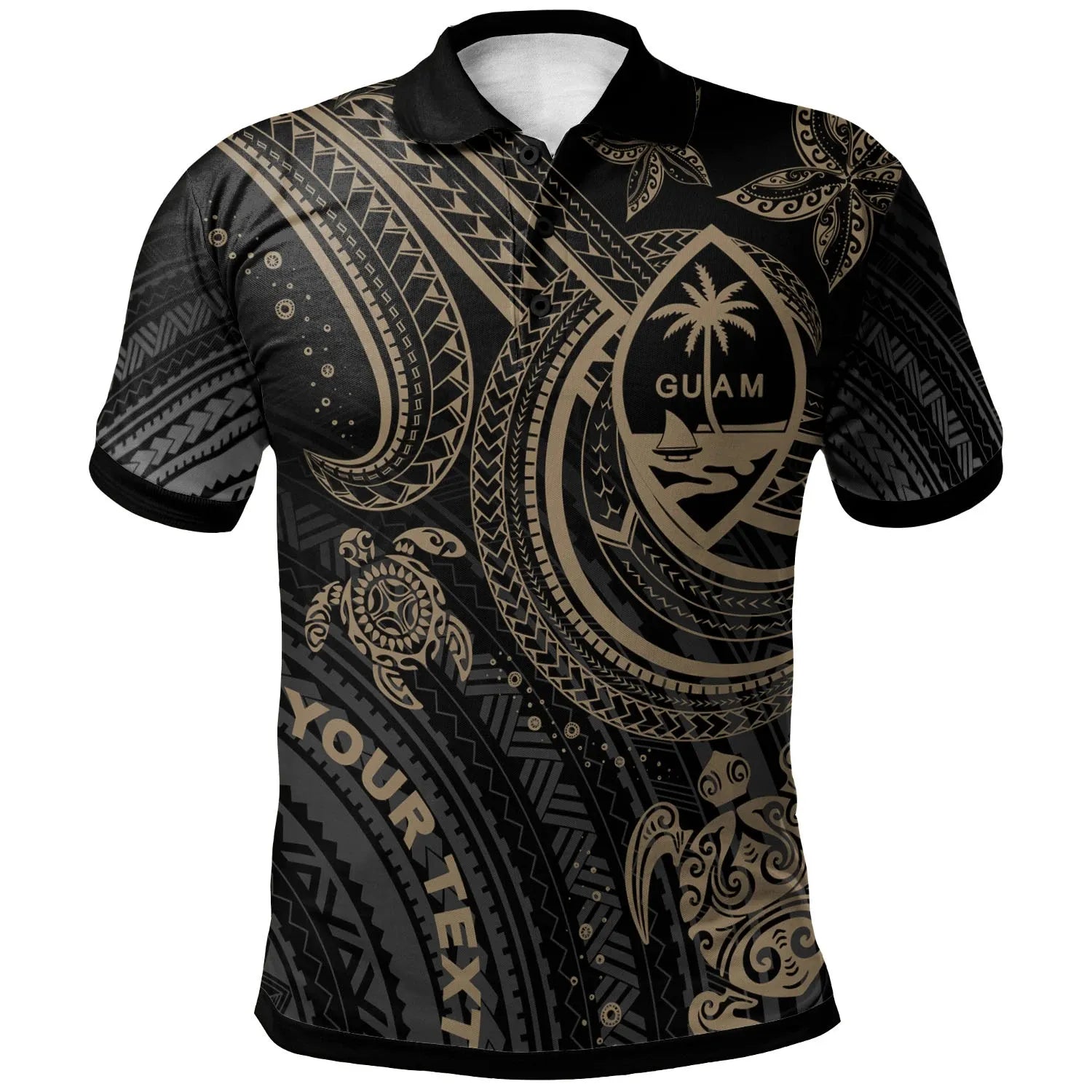 Guam Custom Personalised Polo Shirt - Gold Turtle