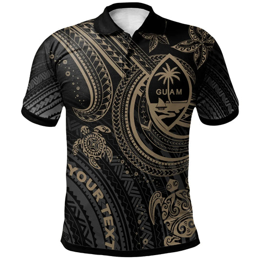 Guam Custom Personalised Polo Shirt - Gold Turtle