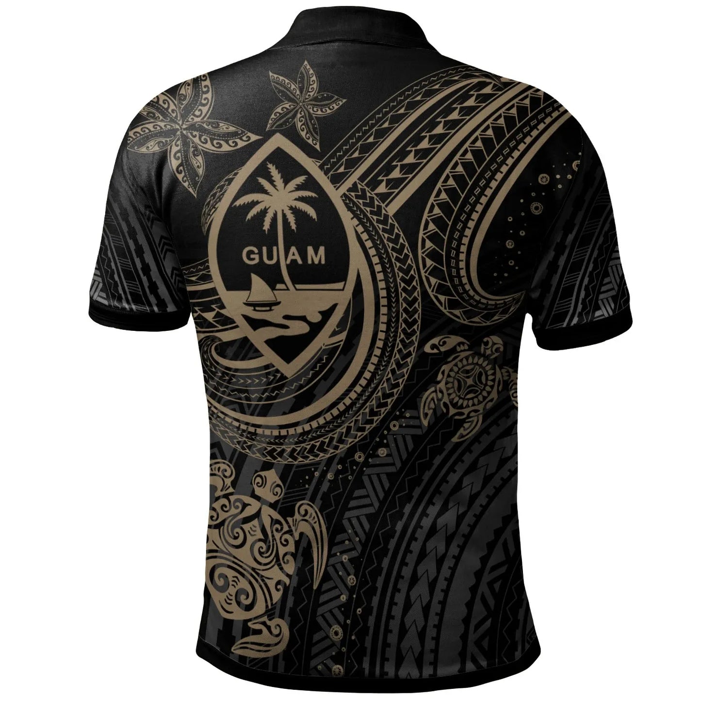 Guam Custom Personalised Polo Shirt - Gold Turtle