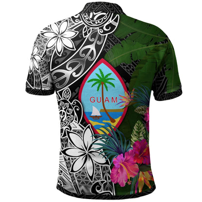Guam Custom Personalised Polo Shirt - Turtle Plumeria Banana Leaf