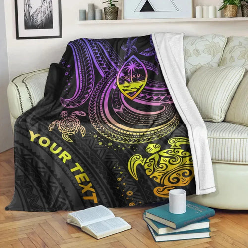 Guam Custom Personalised Premium Blanket- Pink Turtle