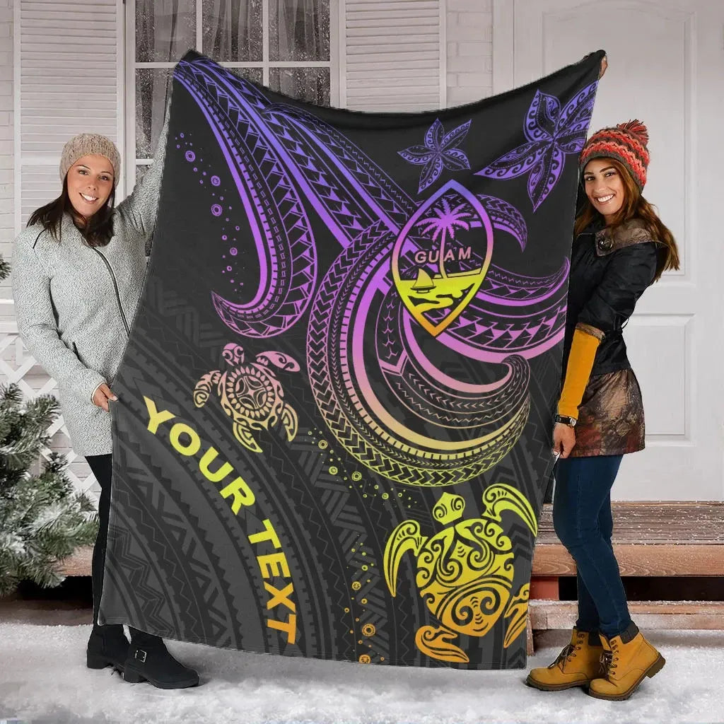 Guam Custom Personalised Premium Blanket- Pink Turtle