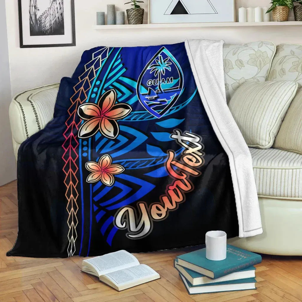 Guam Custom Personalised Premium Blanket - Vintage Tribal Mountain