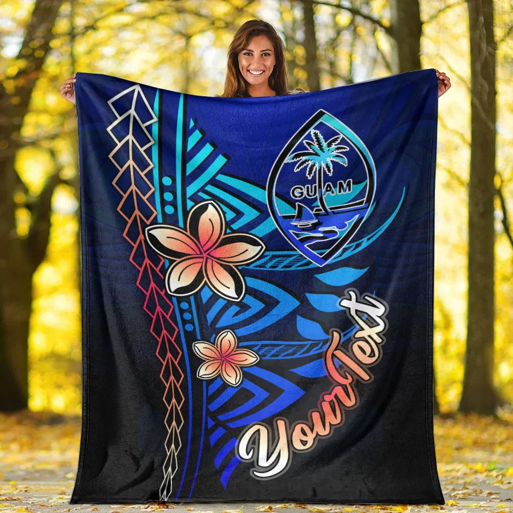 Guam Custom Personalised Premium Blanket - Vintage Tribal Mountain