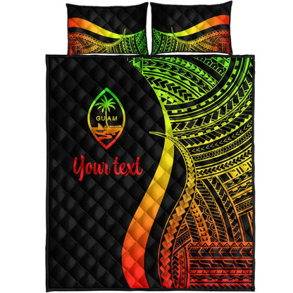Guam Custom Personalised Quilt Bed Set - Reggae Polynesian Tentacle Tribal Pattern