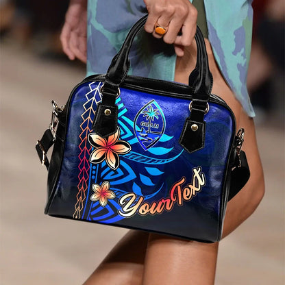 Guam Custom Personalised Shoulder Handbag - Vintage Tribal Mountain