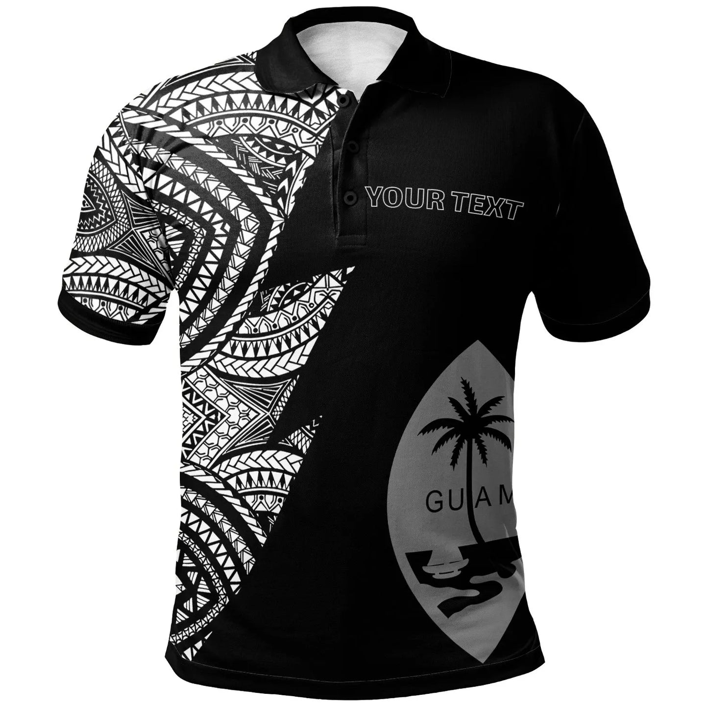 Guam Custom Personalized Polo Shirt - Flash Style White