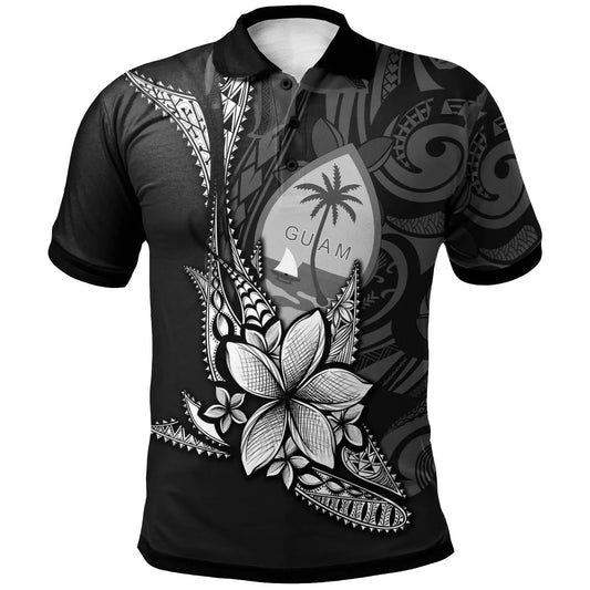 Guam Custom Personalised Polo Shirt - Fish With Plumeria Flowers Style