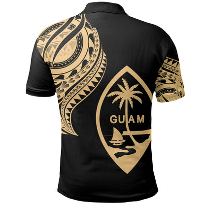 Guam Custom Personalised Polo Shirt - Guam Tatau Gold Patterns