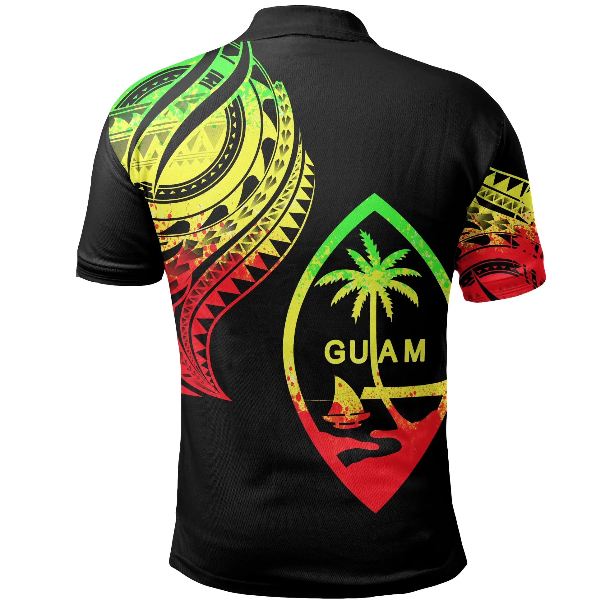 Guam Patterns Guam Custom Personalised Polo Shirt - Guam Tatau Reggae Patterns ...