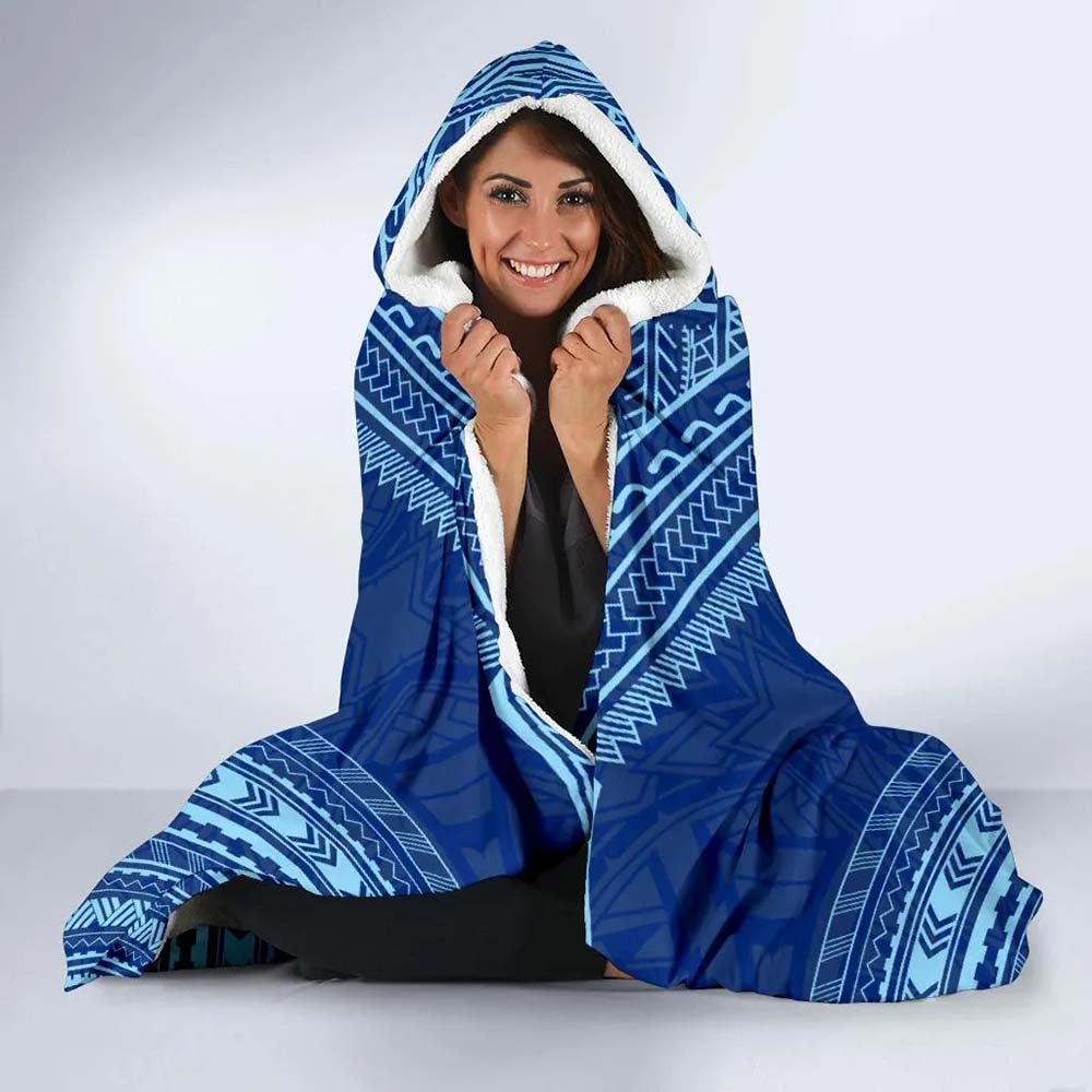 Guam Flag Polynesian Chief Hooded Blanket