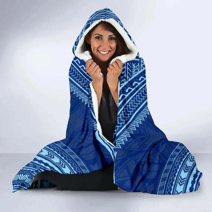 Guam Flag Polynesian Chief Hooded Blanket