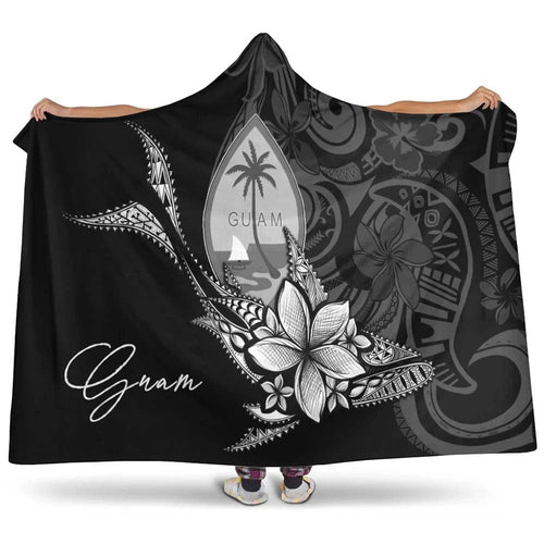 Guam Hooded Blanket - Fish With Plumeria Flowers Style