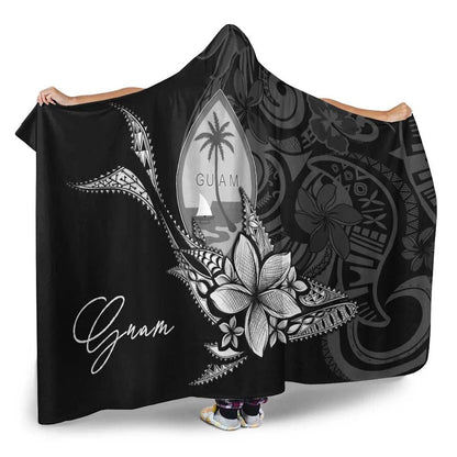 Guam Hooded Blanket - Fish With Plumeria Flowers Style