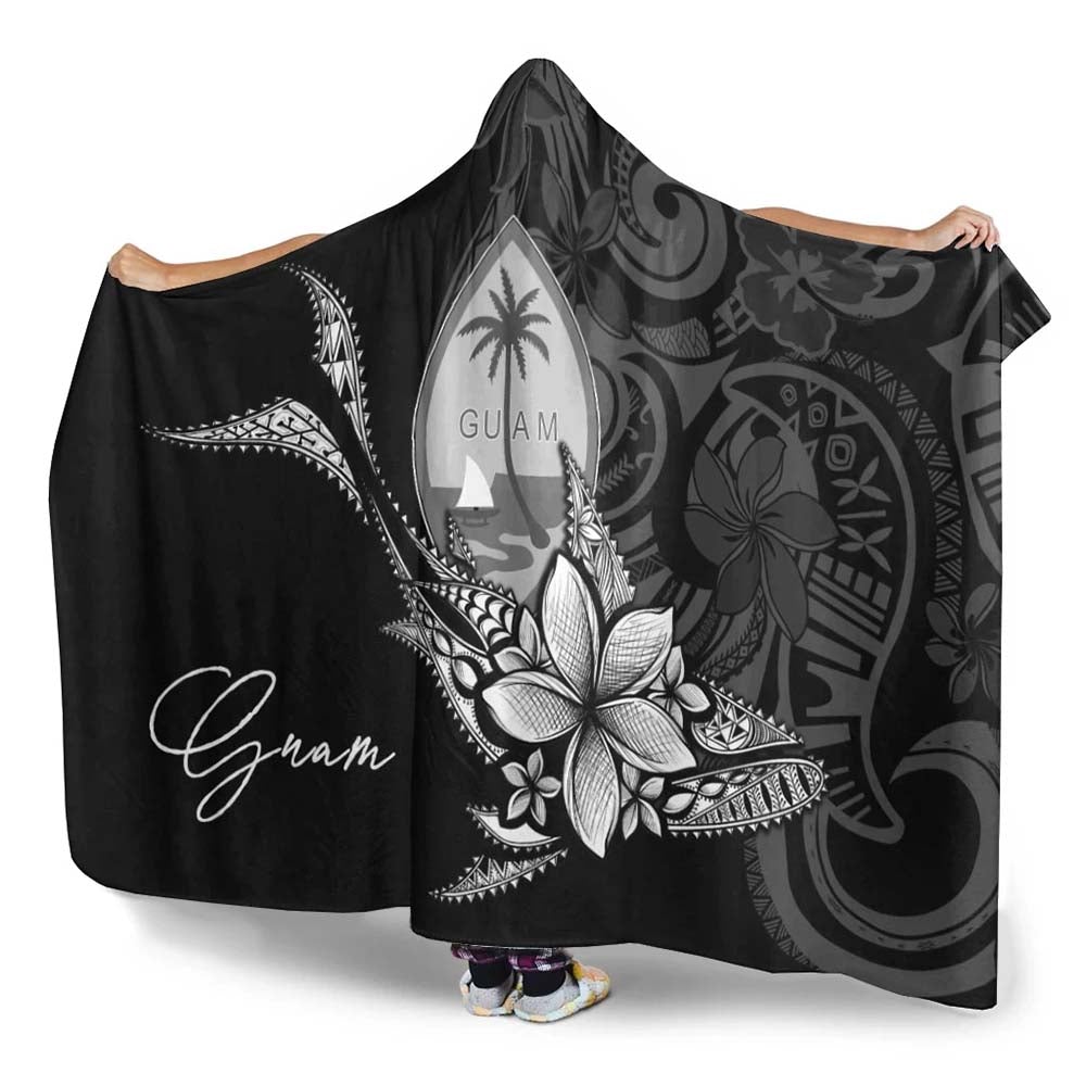 Guam Hooded Blanket - Fish With Plumeria Flowers Style
