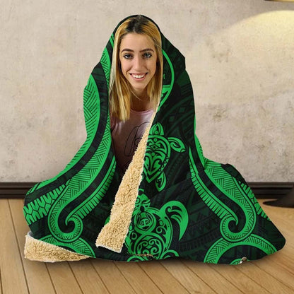 Guam Hooded Blanket - Green Tentacle Turtle