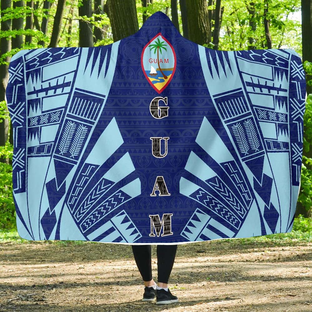 Guam Hooded Blanket - Polynesian Tattoo Flag