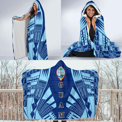 Guam Hooded Blanket - Polynesian Tattoo Flag
