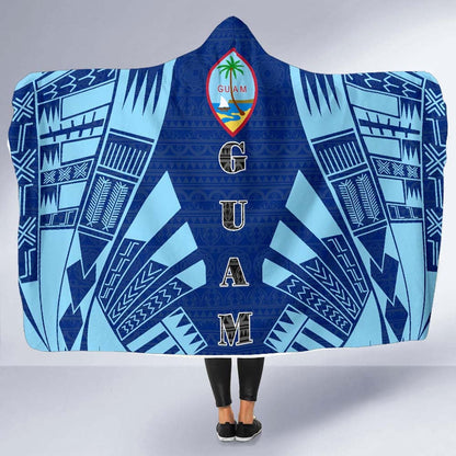 Guam Hooded Blanket - Polynesian Tattoo Flag