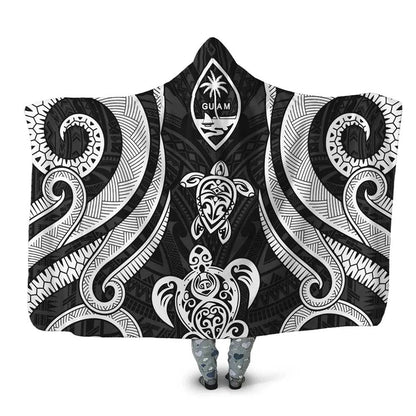 Guam Hooded Blanket - White Tentacle Turtle