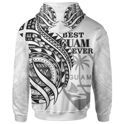Guam Hoodie - Black Polynesian Patterns Best Guam Ever