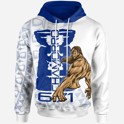 Guam Hoodie - Chamorro With Puntan Blue Color