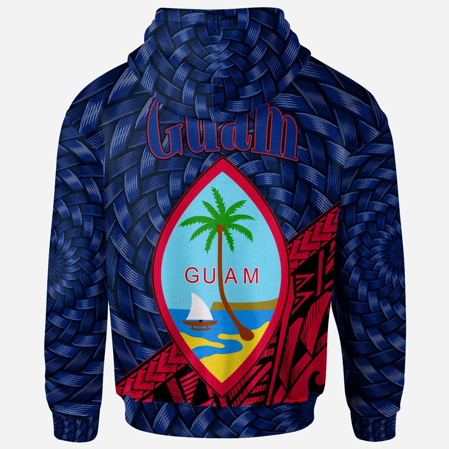 Guam Hoodie - Dededo Tapa Patterns With Bamboo