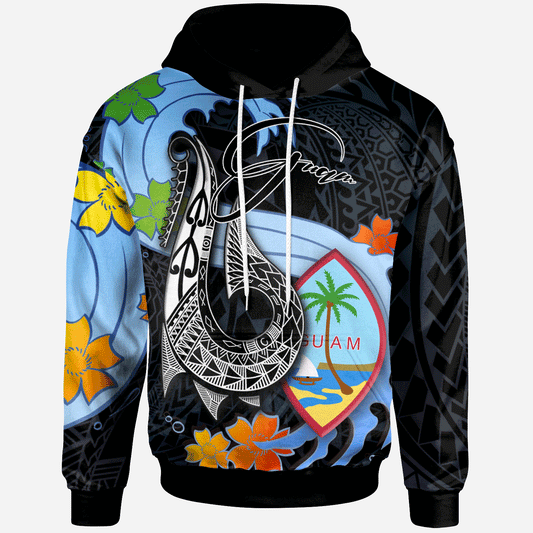 Guam Hoodie - Fish Hooks And Wave