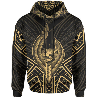 Guam Hoodie - Guam Seal Chamorro Tribal Gold Color