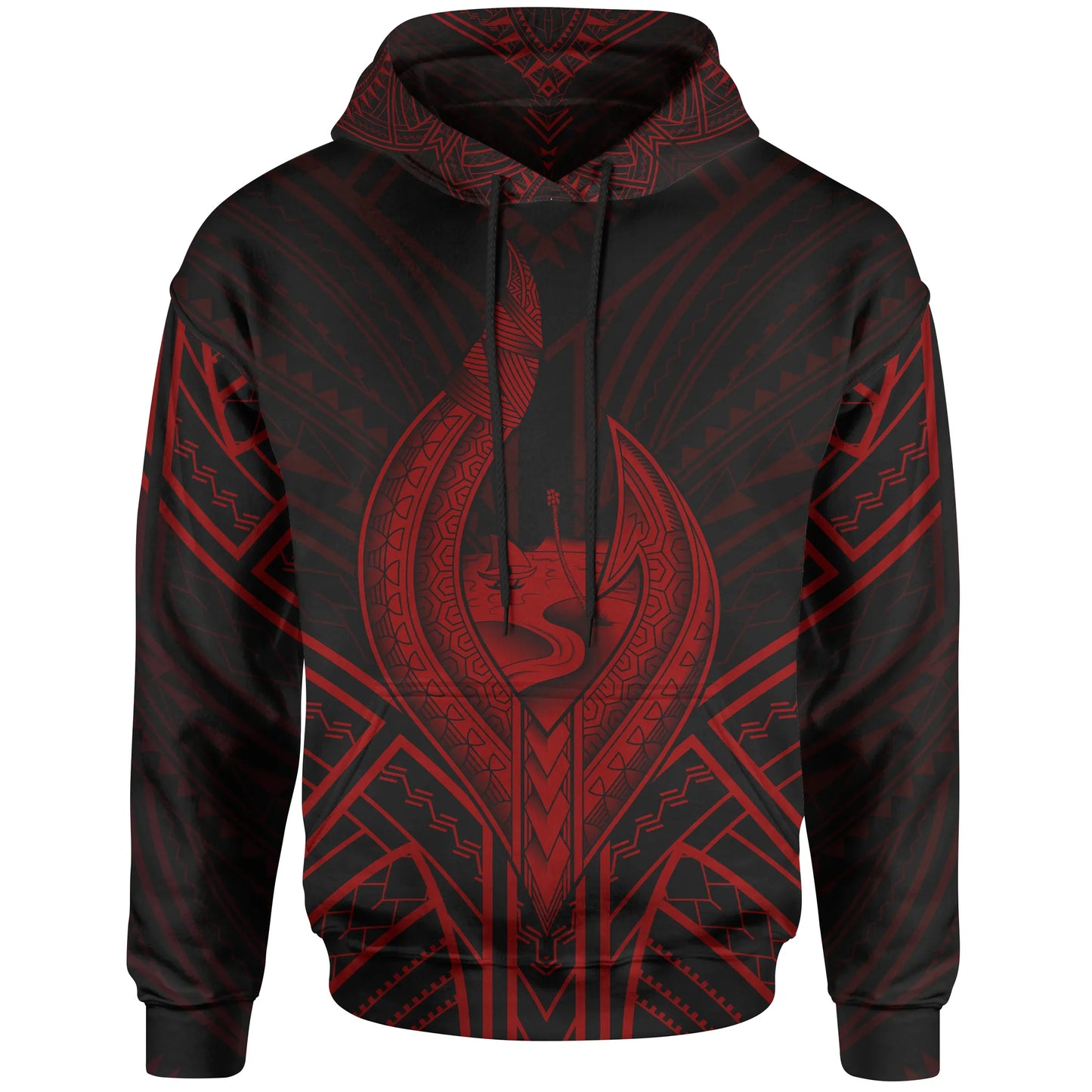 Guam Hoodie - Guam Seal Chamorro Tribal Red Color