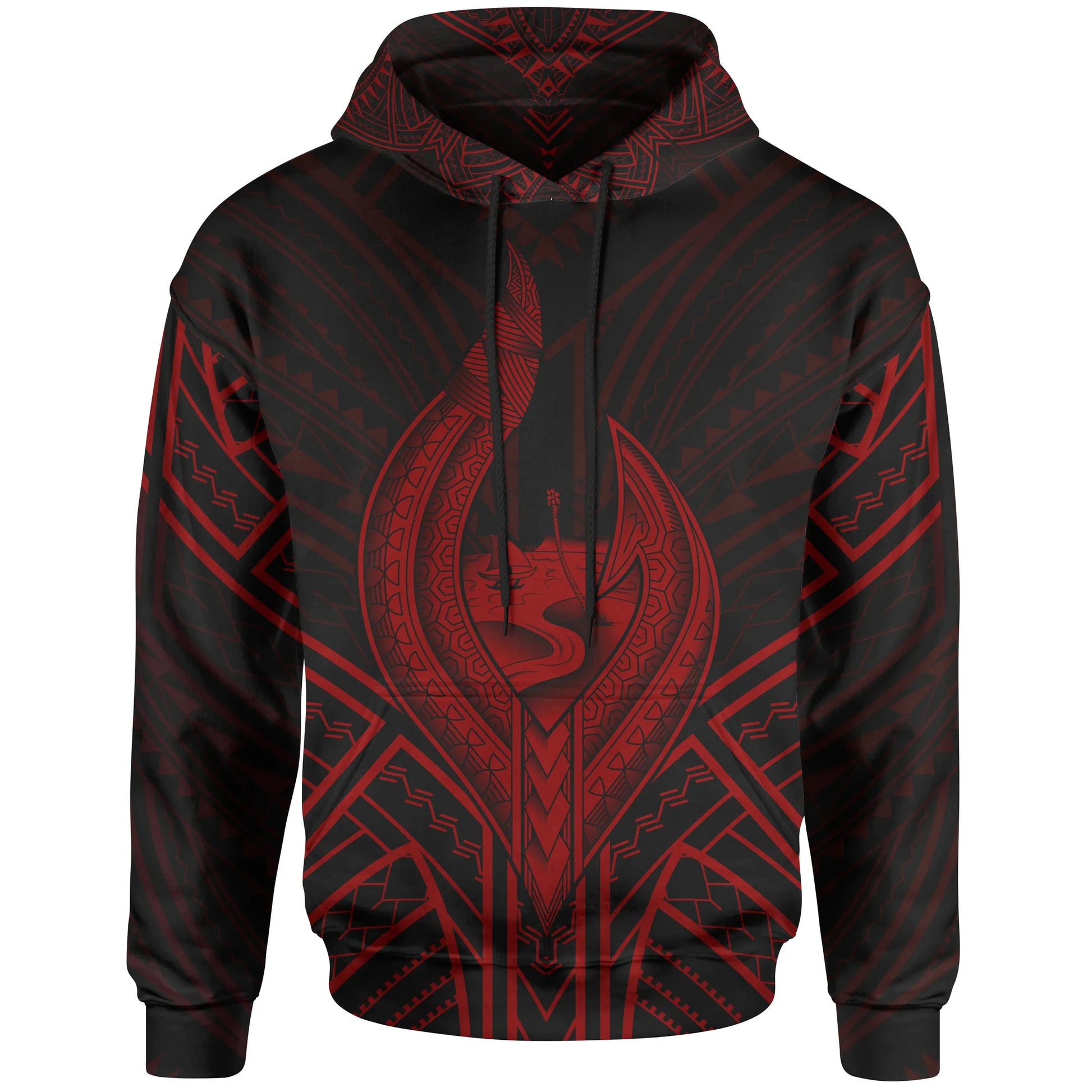 Guam Hoodie - Guam Seal Chamorro Tribal Red Color