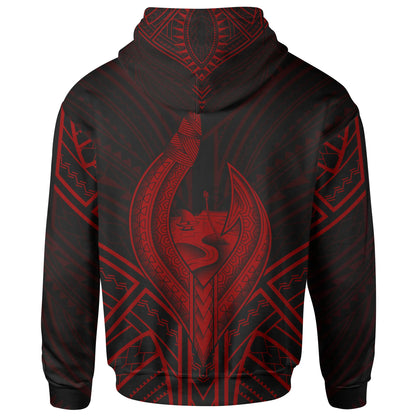Guam Hoodie - Guam Seal Chamorro Tribal Red Color