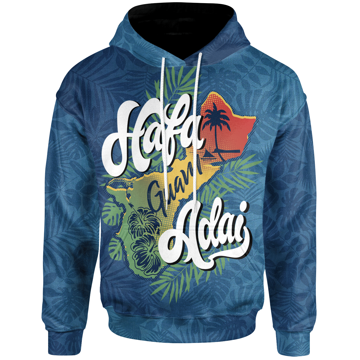 Guam Hoodie - Hafa Adai With Map