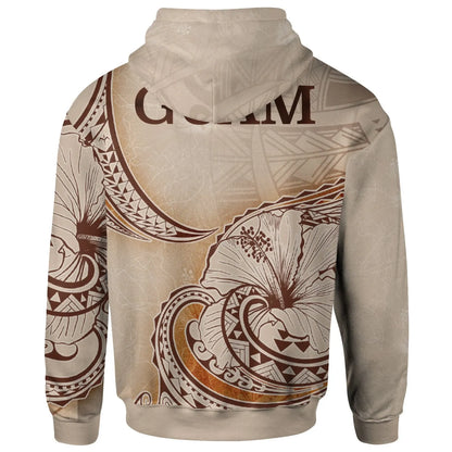 Guam Hoodie - Hibiscus Flowers Vintage Style