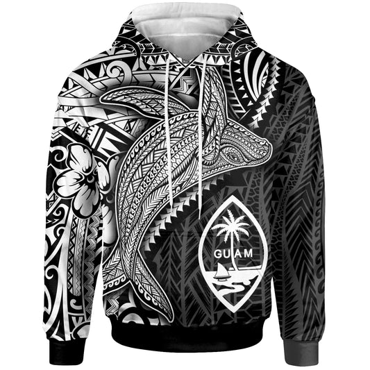 Guam Hoodie - Humpback Whale & Coat of Arms White