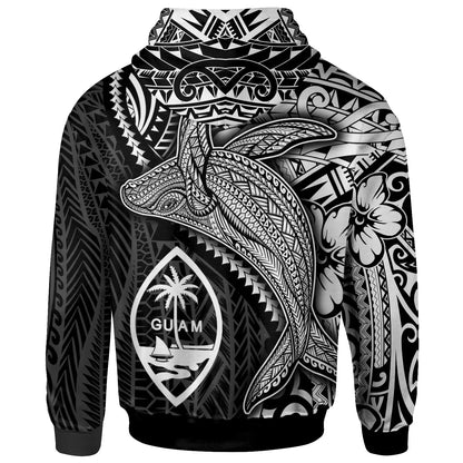 Guam Hoodie - Humpback Whale & Coat of Arms White