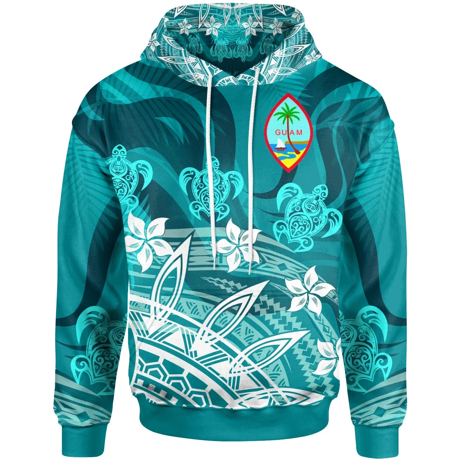 Guam Hoodie - Turtle Around Flower