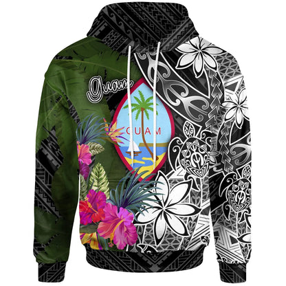 Guam Hoodie - Turtle Plumeria Banana Leaf