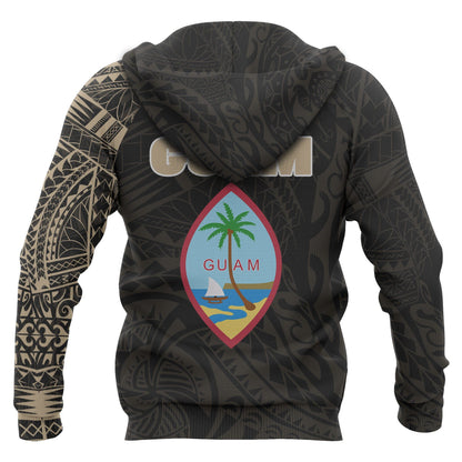 Guam Hoodie - Guam Coat Of Arms Polynesian Tattoo