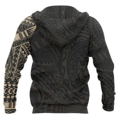 Guam Hoodie - Guam Coat Of Arms Polynesian Tattoo Style 2