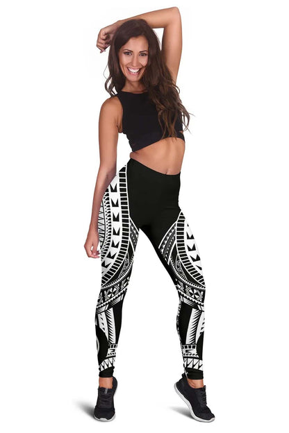 Guam Legging Polynesian Pattern Black