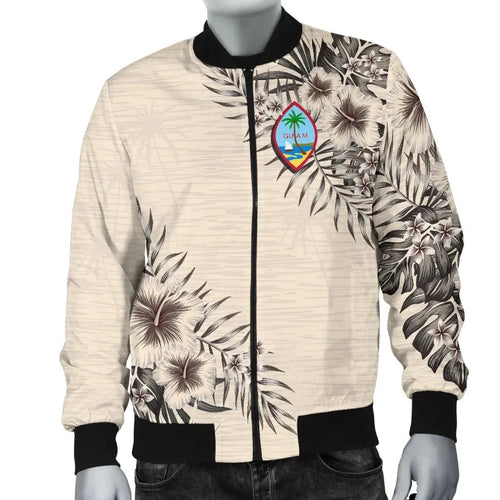 Guam Bomber Jacket - The Beige Hibiscus