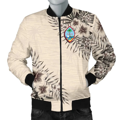 Guam Bomber Jacket - The Beige Hibiscus