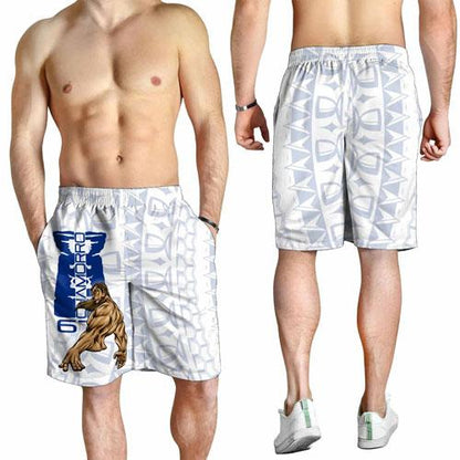 Guam Men Shorts - Chamorro With Puntan Blue Color