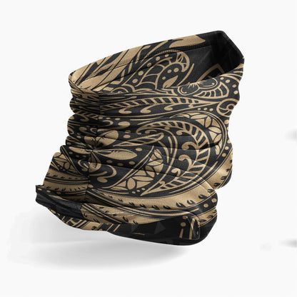 Guam Neck Gaiter - Floral Tattoo Gold