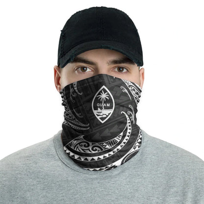 Guam Neck Gaiter - Tribal Wave White
